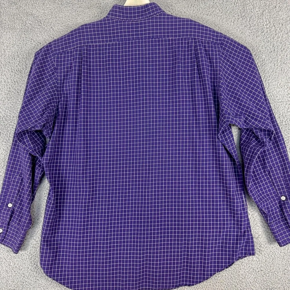 Polo Golf Ralph Lauren Shirt Mens XL Purple Check Estate Sport‎ Long Sleeve Work
